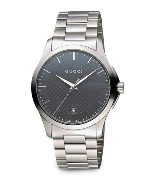 gucci stainless steel watch men|gucci quartz watch stainless steel.